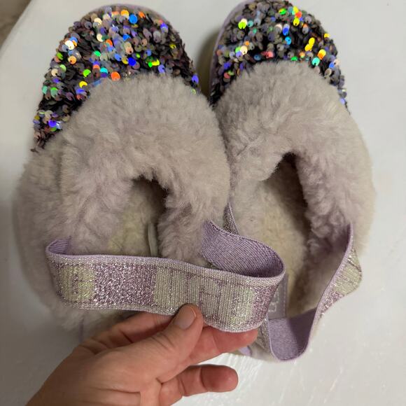 Ugg Funkette chunky sequin platform slippers sz 10 holiday festive sparkly sexy - Picture 14 of 16